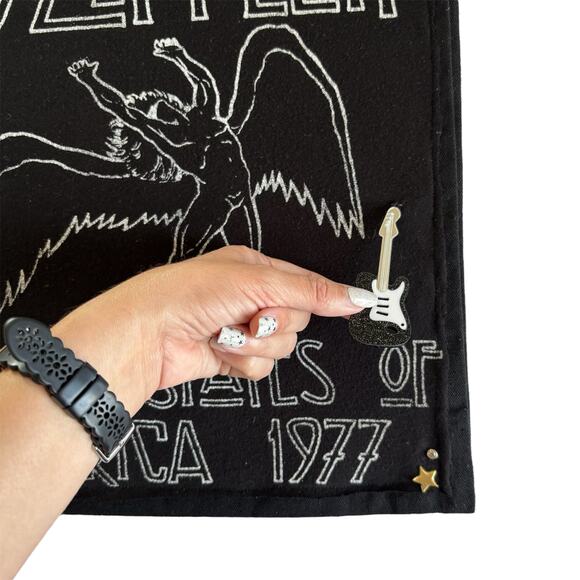 Via Penny Lane Reworked Apparel | Led Zeppelin Upcycled Black Canvas Tote Bag OS - Picture 3 of 7